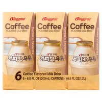 Binggrae Coffee Flavored Milk Drink, 6.8 fl oz, 6 count