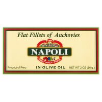 Napoli Flat Fillets of Anchovies in Olive Oil, 2 oz