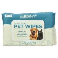 Multipet +Care Sensitive Unscented Pet Wipes, 100 count