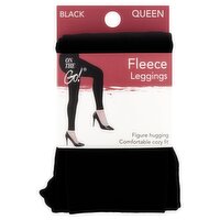 On the Go! Black Fleece Leggings, Size Queen, 1 Each