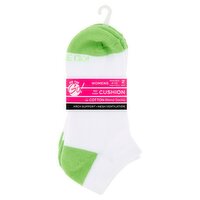 On the Go! Womens No Show Cushion Cotton Blend Socks, Shoe Size 4-10, 2 pair, 2 Each