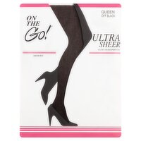 On the Go! Queen Off Black Ultra Sheer Toe, 1 Each