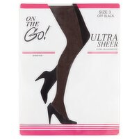 On the Go! Off Black Ultra Sheer Toe Hosiery, Size 3, 1 Each