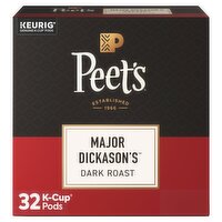 Peet's Coffee Major Dickason's Blend Dark Roast Coffee K-Cup Pods, 0.44 oz, 32 count