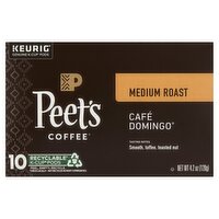 Peet's Coffee Café Domingo Medium Roast K-Cup Pods, 10 count, 4.2 oz