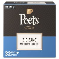 Peet's Big Bang Medium Roast Ground Arabica Coffee K-Cup Pods, 32 count, 13.5 oz