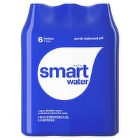 Glacéau Smartwater Vapor Distilled Water Electrolytes, 33.8 fl oz, 6 count