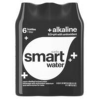 Glacéau Smartwater 9.5+pH Alkaline Water with Antioxidant, 33.8 fl oz, 6 count, 202.8 Fluid ounce