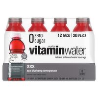 Glacéau Vitaminwater Zero Sugar Açai Blueberry Pomegranate Nutrient Enhanced Water Beverage, 20 fl o