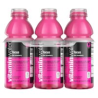 Vitaminwater Focus Kiwi Strawberry Nutrient Enhanced Water Beverage, 6 count, 16.9 fl oz