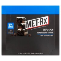 MET-Rx Big 100 Super Cookie Crunch Meal Replacement Bars, 3.52 oz, 9 count