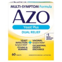 AZO Yeast Plus Dual Relief Tablets, 60 count