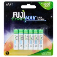 Fuji EnviroMAX AAA 1.5v Super Alkaline Batteries, 12 count