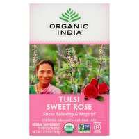 Organic India Tulsi Sweet Rose Herbal Supplement, 18 count, 1.01 oz