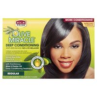 African Pride Olive Miracle Regular Conditioning Anti-Breakage No-Lye Relaxer Kit, one application, 1 Each