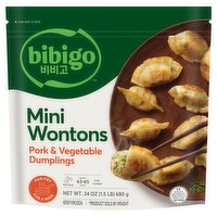 Bibigo Pork & Vegetable Dumplings Mini Wontons, 24 oz, 24 Ounce