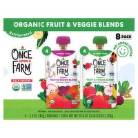 Once Upon a Farm Organic Fruit & Veggie Blends, 3.2 oz, 8 count