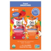 Once Upon a Farm Organic Smoothies, 4 oz, 4 Count