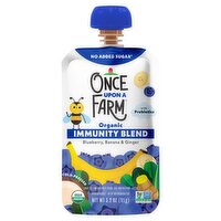 Once Upon a Farm Organic Blueberry, Banana & Ginger Immunity Blend Baby Food, 3.2 oz