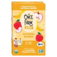 Once Upon a Farm Apple Banana Oatmeal Blends Baby Food, 3.2 oz, 4 count