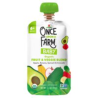 Once Upon a Farm Organic Fruit & Veggie Blend Baby Food, 6+ Months, 3.2 oz