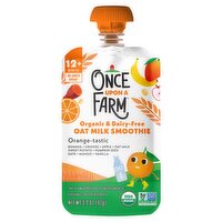 Once Upon a Farm Organic & Dairy-Free Orange-Tastic Oat Milk Smoothie, 12+ months, 3.2 oz