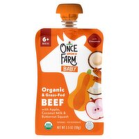 Once Upon a Farm Beef with Apple, Coconut Milk & Butternut Squash Baby Food, 6+ Months, 3.5 oz