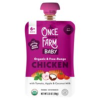 Once Upon a Farm Chicken with Tomato, Apple & Coconut Milk Baby Food, 6+ Months, 3.5 oz