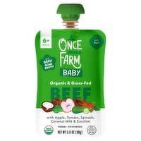 Once Upon a Farm Organic & Grass-Fed Beef Baby Food, 6+ Months, 3.5 oz
