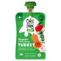 Once Upon a Farm Turkey with Apple, Coconut Milk & Butternut Squash Baby Food, 6+ Months, 3.5 oz