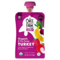 Once Upon a Farm Turkey with Apple, Raspberry, Banana & Beet Baby Food, 6+ Months, 3.5 oz
