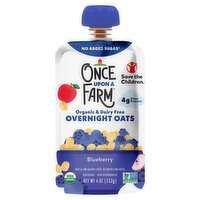 Once Upon a Farm Organic & Dairy Free Blueberry Overnight Oats Baby Food, 4 oz