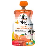 Once Upon a Farm Organic Orange Squeeze Whole Milk Smoothie Baby Food, 4 oz