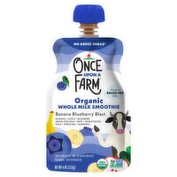 Once Upon a Farm Organic Banana Blueberry Blast Whole Milk Smoothie Baby Food, 4 oz