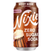 Nixie Organic Root Beer Zero Sugar Soda, 12 fl oz