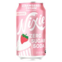 Nixie Organic Strawberry Cream Zero Sugar Soda, 12 fl oz