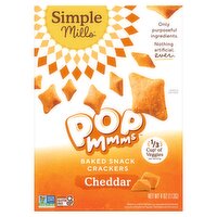 Simple Mills Pop Mmms Cheddar Baked Snack Crackers, 4 oz