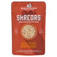 Stella & Chewy's Stella's Shredrs Beef & Chicken Recipe in Broth Meal or Topper for Dogs, 2.8 oz
