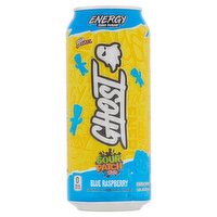 Ghost Sour Patch Kids Blue Raspberry Zero Sugar Energy Drink, 16 fl oz