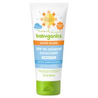 Babyganics Sheer Blend Broad Spectrum Mineral Sunscreen, SPF 50, 3 fl oz