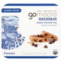 Gomacro Heartwarming Retreat Oatmeal Chocolate Chip Macrobars, 2.3 oz, 4 count