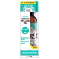 Gurunanda Coconut + Mint Natural Teeth Whitening Oil Pulling Oral Rinse, 8 fl oz