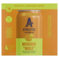 Athletic Brewing Co Moscow "Mule" Non-Alcoholic Brew, 12 fl oz, 4 count