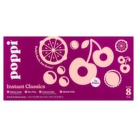 Poppi Instant Classics Prebiotic Soda Variety Pack, 12 fl oz, 8 count