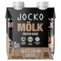 Jocko Sweet Cream Coffee Molk Protein Shake, 4 count, 11 fl oz