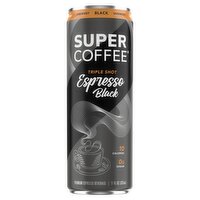 Super Coffee Unsweet Triple Shot Espresso Black Premium Espresso Beverage, 11 fl oz