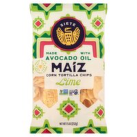 Siete Lime Maíz Corn Tortilla Chips, 7.5 oz