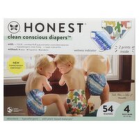 Honest Babe Diapers, 4 Busy Babe, 22-37 lbs, 54 count