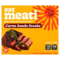 eat meati Mushroom Root Carne Asada Steaks, 2 count, 8.8 oz, 8.8 Ounce