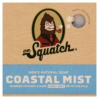 Dr. Squatch Coastal Mist Men's Natural Soap, 5 oz